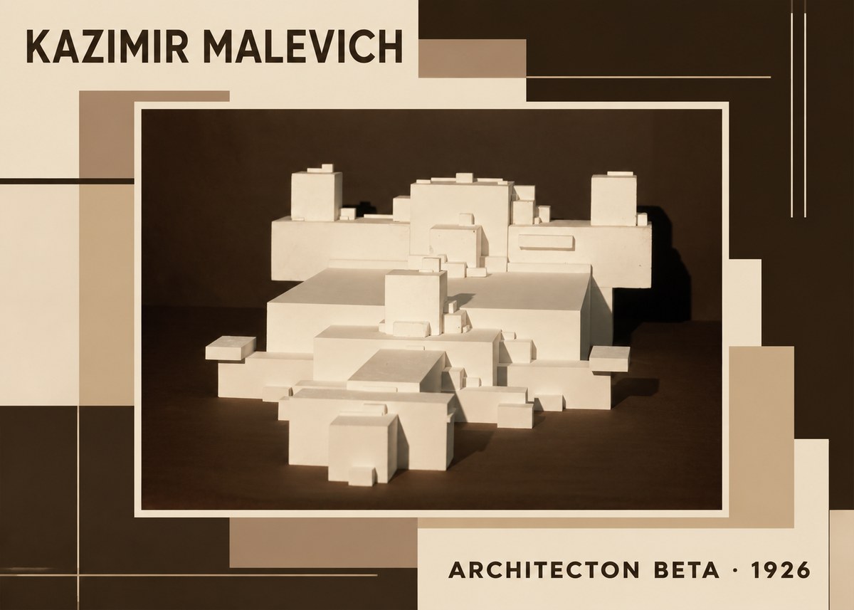 Kazimir Malevich Architecton Beta No6 - Juliste