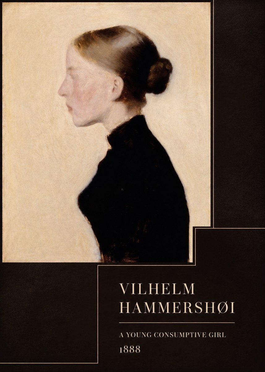 Vilhelm Hammershøi A Young Consumptive Girl No4 - Juliste