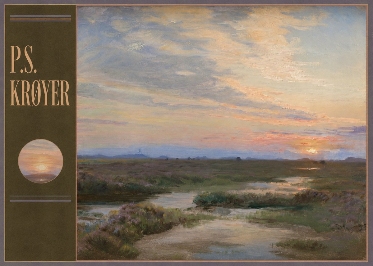 P.S. Krøyer Moorland with Sunset No4 - Juliste