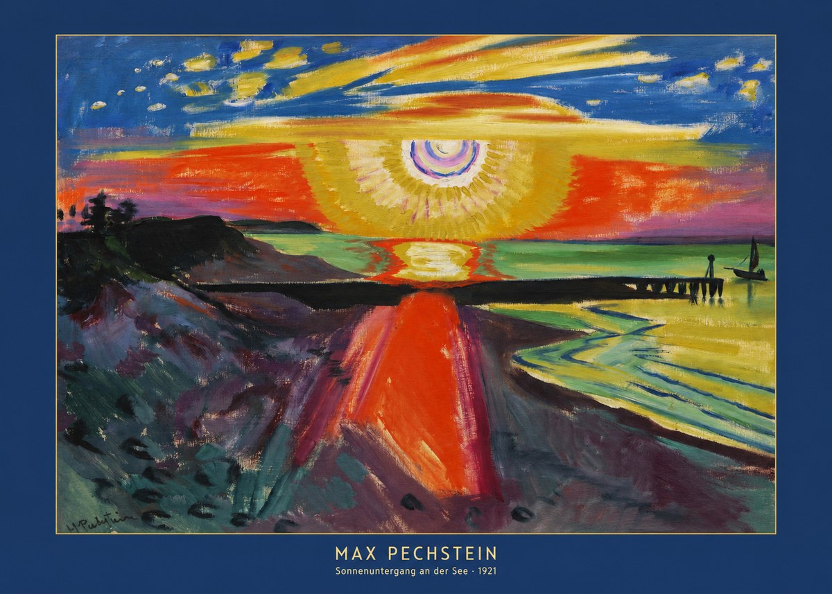 Max Pechstein Sonnenuntergang an Der See No6 - Juliste