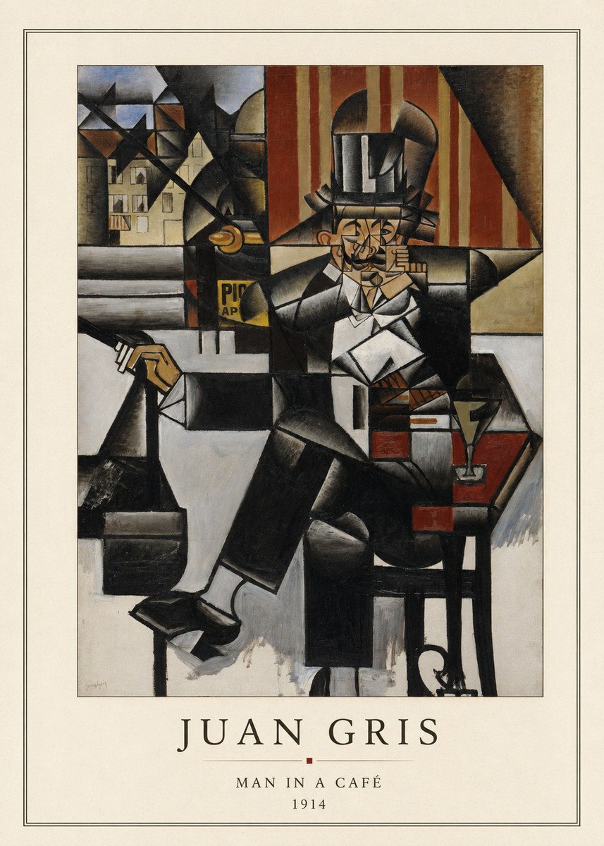 Juan Gris Man in a Café No3 - Juliste