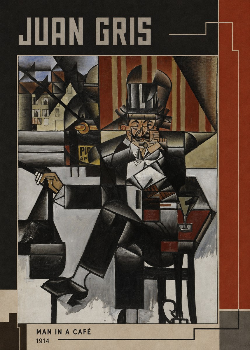 Juan Gris Man in a Café No6 - Juliste