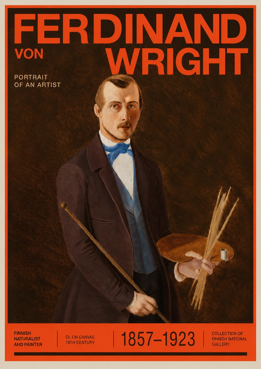 Ferdinand von Wright Portrait of an Artist No2 - Juliste