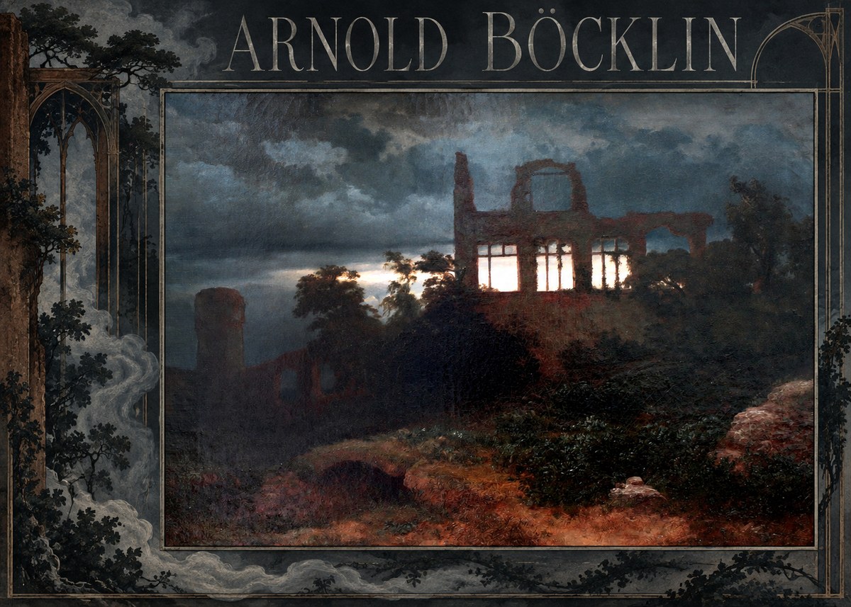 Arnold Böcklin Ruined Castle No2 - Juliste