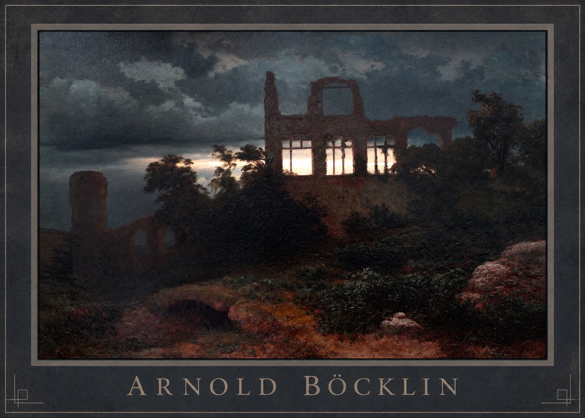 Arnold Böcklin Ruined Castle No6 - Juliste