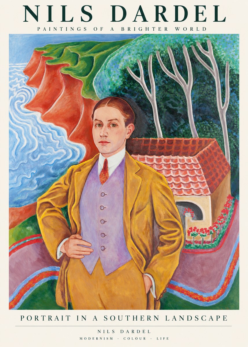 Nils Dardel Portrait in a Southern Landscape No1 - Juliste