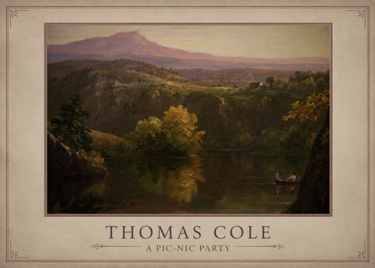 Thomas Cole View of the Catskill Mountains, Early Autumn No3 - Juliste