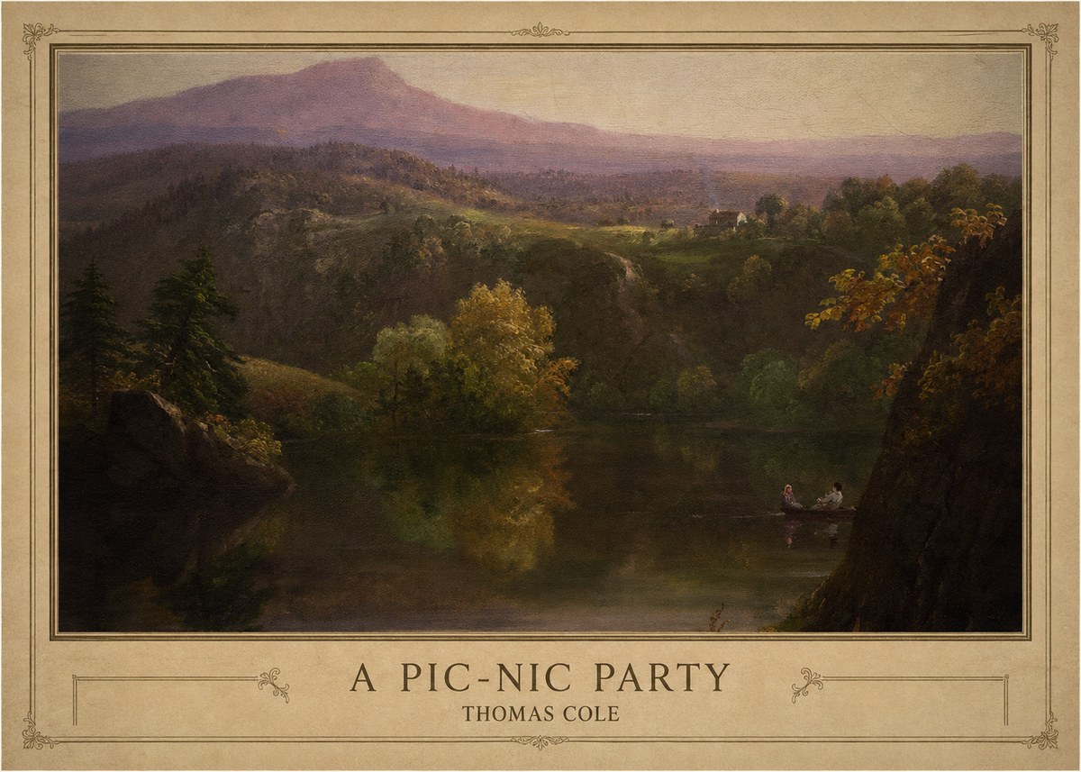 Thomas Cole View of the Catskill Mountains, Early Autumn No5 - Juliste