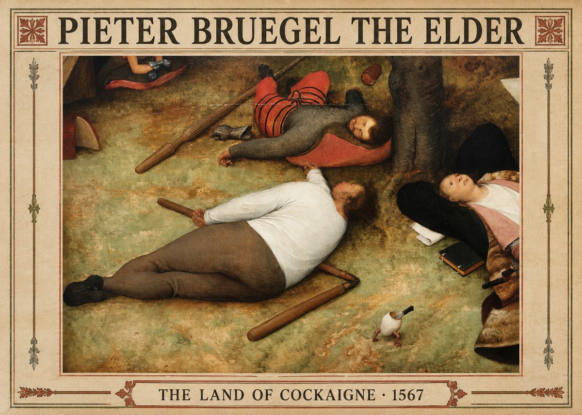 Pieter Bruegel The Land of Cockaigne I No3 - Juliste