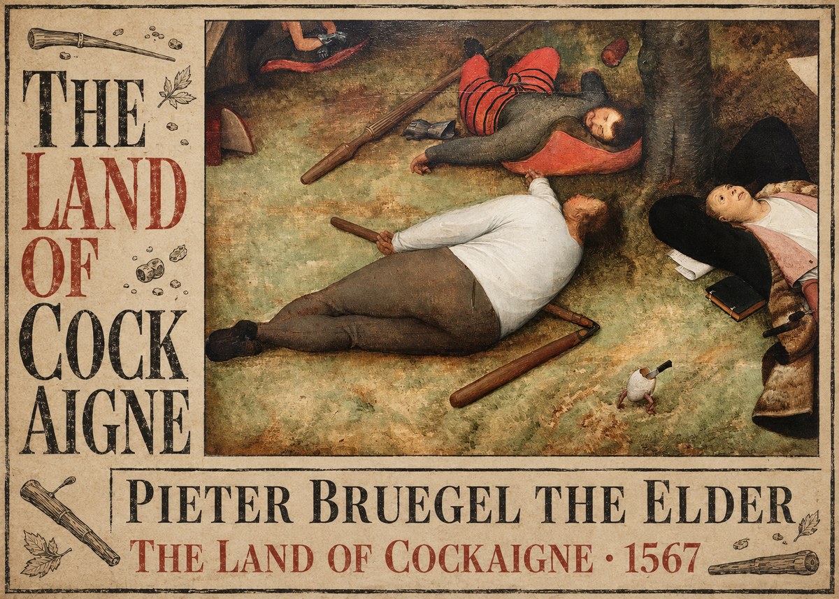 Pieter Bruegel The Land of Cockaigne I No6 - Juliste