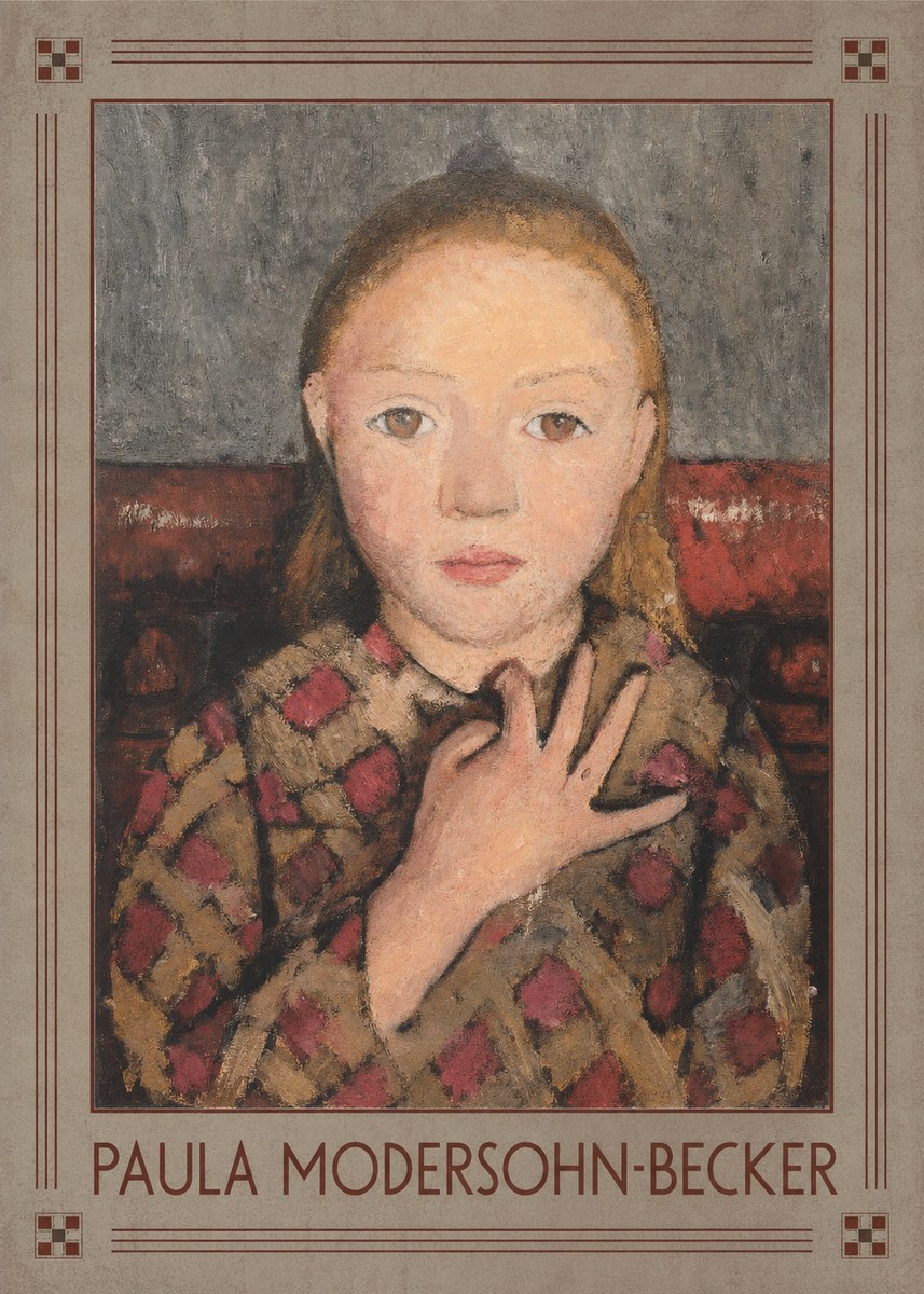 Paula Modersohn-Becker Girl in Checked Blouse No1 - Juliste