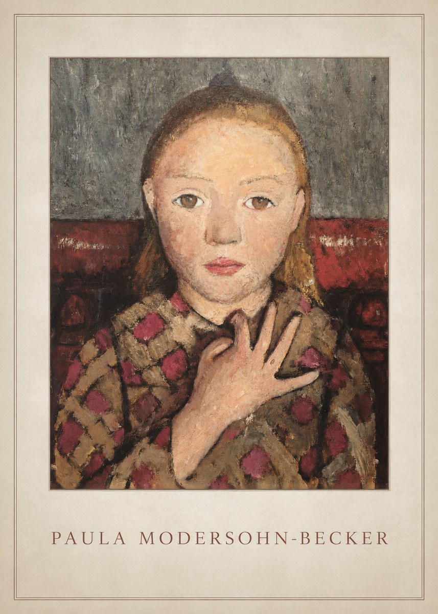 Paula Modersohn-Becker Girl in Checked Blouse No4 - Juliste