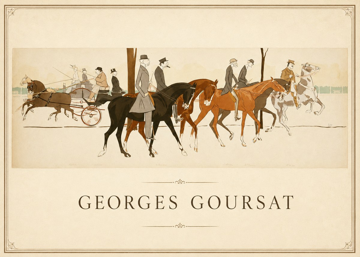 Georges Goursat Equestrian Promenade No1 - Juliste