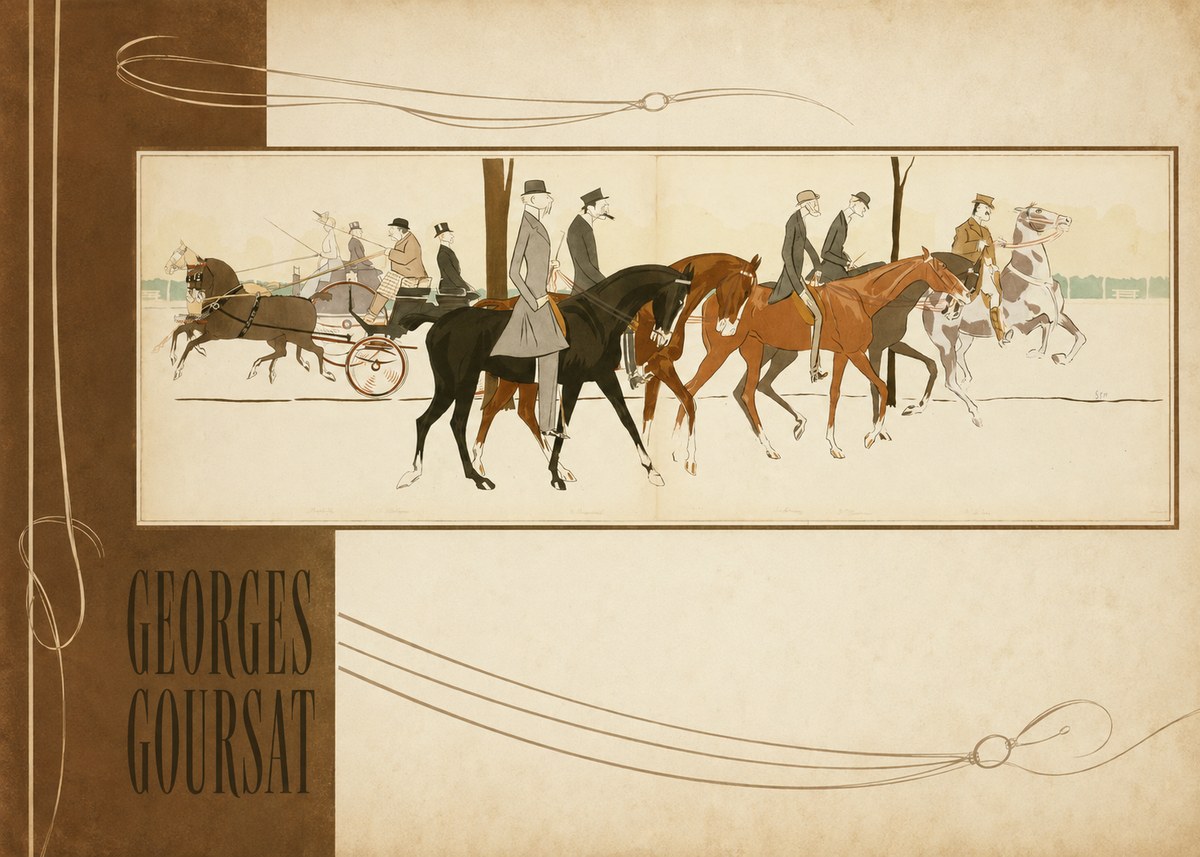 Georges Goursat Equestrian Promenade No2 - Juliste