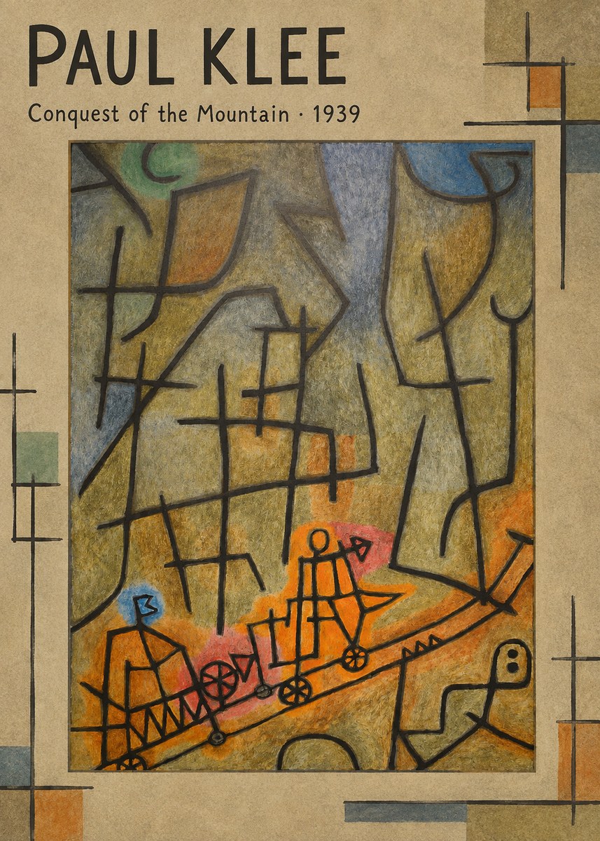 Paul Klee Conquest of the Mountain II No1 - Juliste