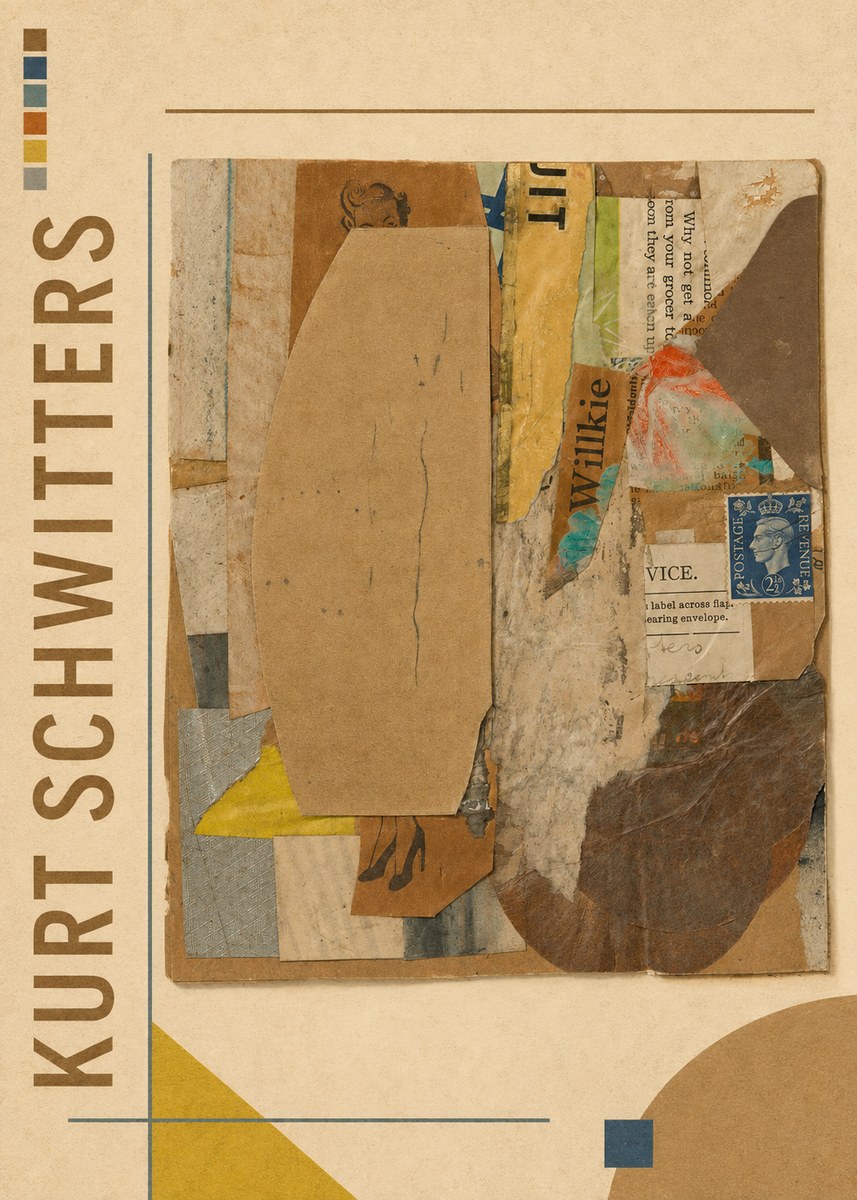 Kurt Schwitters Abstract Merz Collage No1 - Juliste
