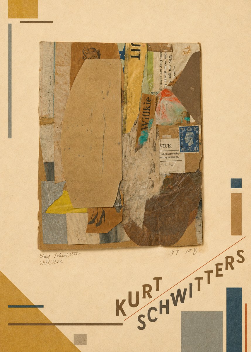 Kurt Schwitters Abstract Merz Collage No3 - Juliste