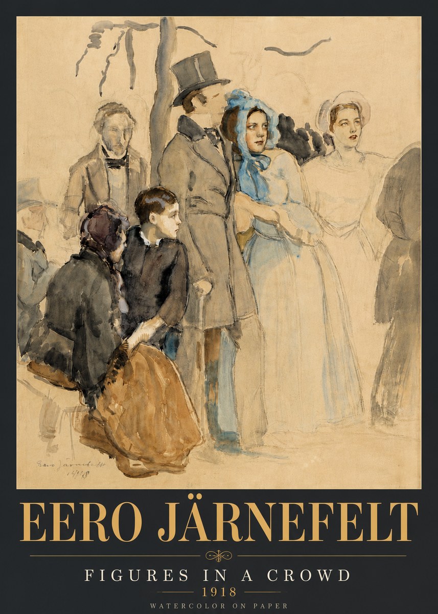 Eero Järnefelt Figures in a Crowd No6 - Juliste