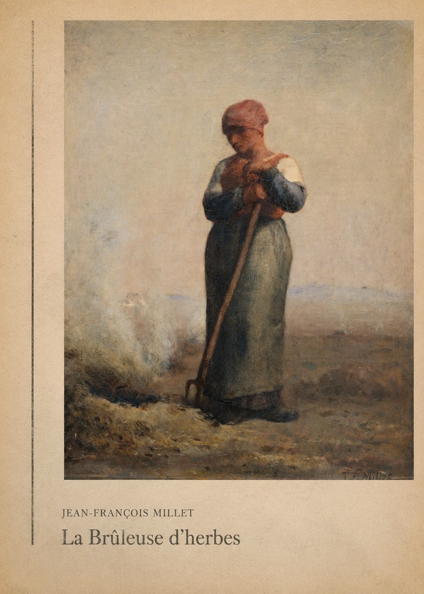 Jean-François Millet La Brûleuse D'herbes No2 - Juliste