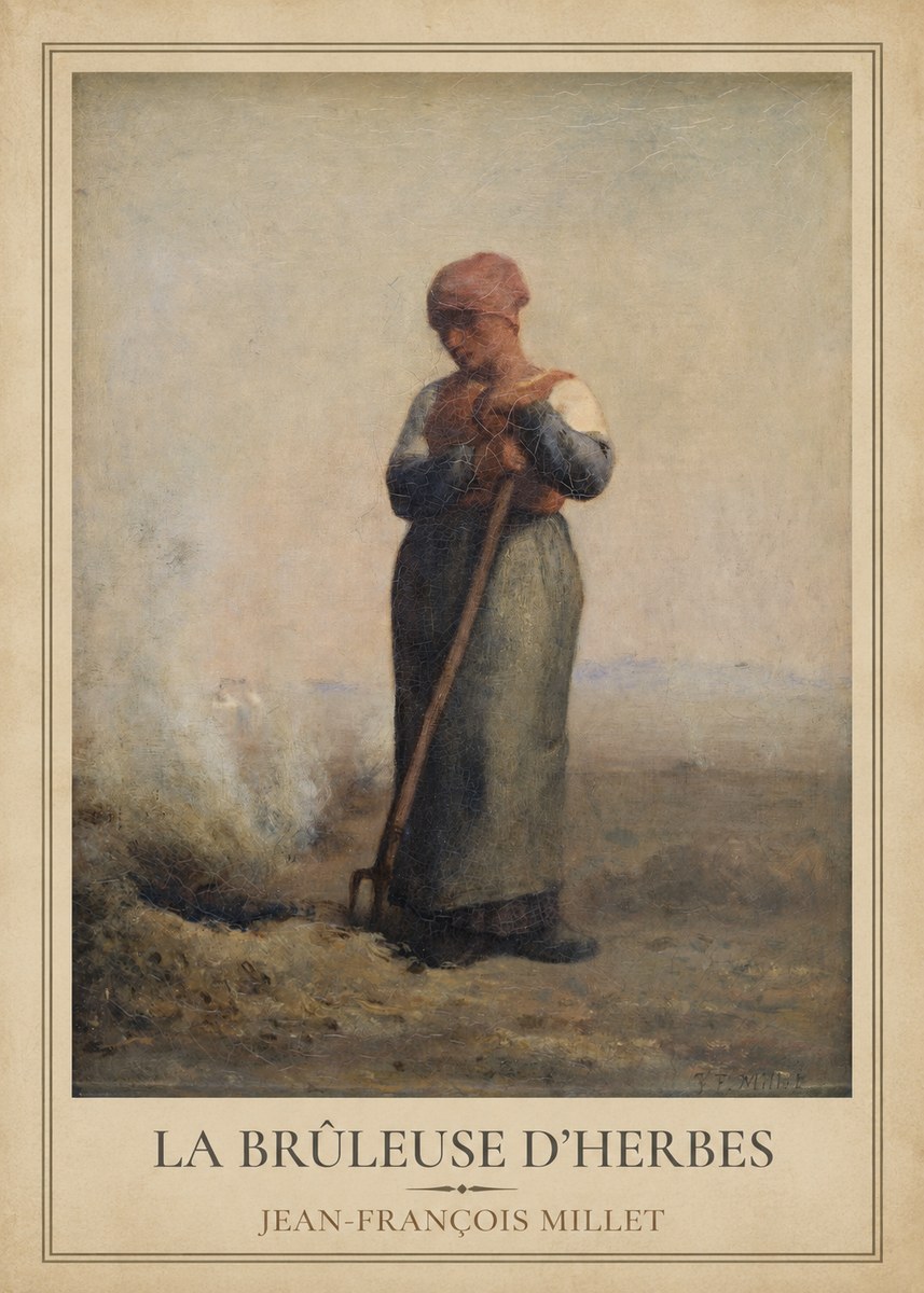 Jean-François Millet La Brûleuse D'herbes No5 - Juliste