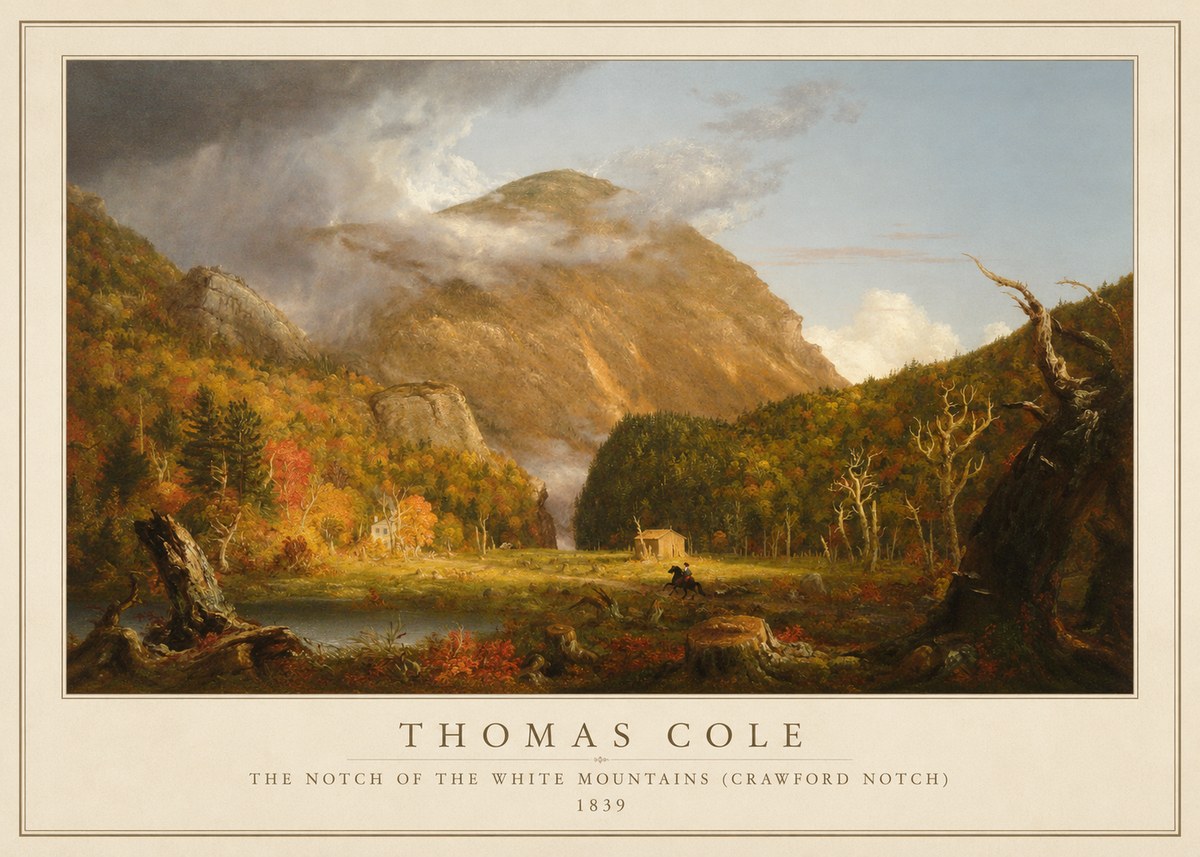 Thomas Cole The Notch of the White Mountains (Crawford Notch) No1 - Juliste