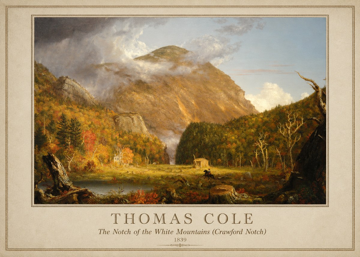 Thomas Cole The Notch of the White Mountains (Crawford Notch) No3 - Juliste