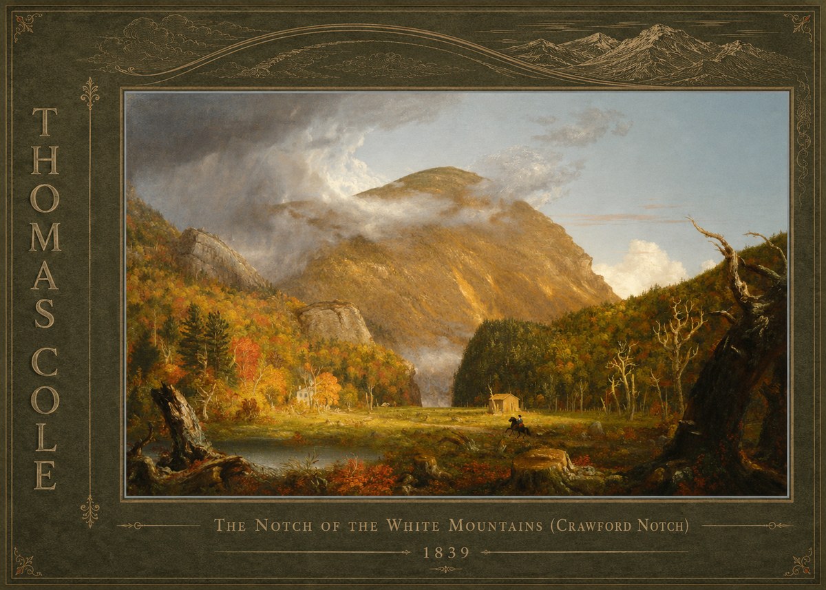 Thomas Cole The Notch of the White Mountains (Crawford Notch) No4 - Juliste