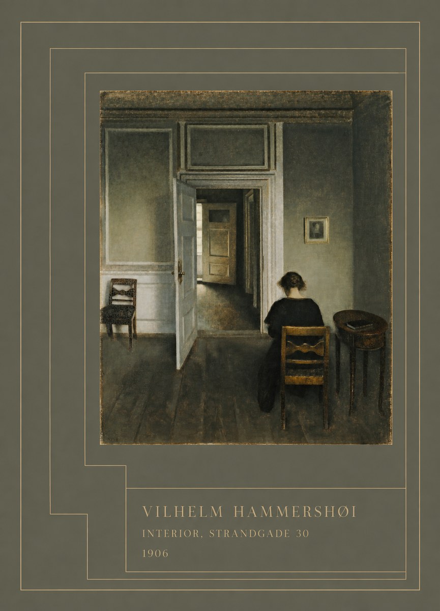 Vilhelm Hammershøi Interior, Strandgade 30 II No4 - Juliste