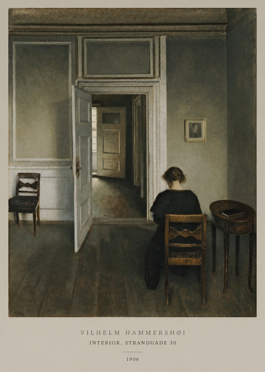 Vilhelm Hammershøi Interior, Strandgade 30 II No5 - Juliste