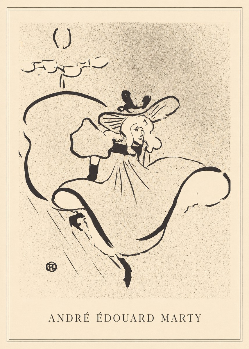 André Édouard Marty Elegant Woman with Hat No2 - Juliste