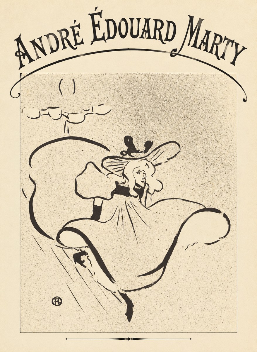 André Édouard Marty Elegant Woman with Hat No4 - Juliste