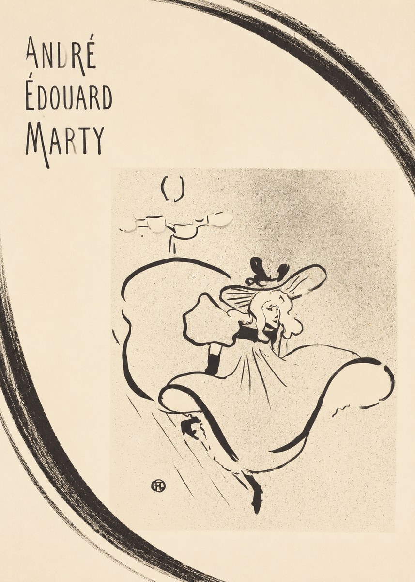 André Édouard Marty Elegant Woman with Hat No5 - Juliste