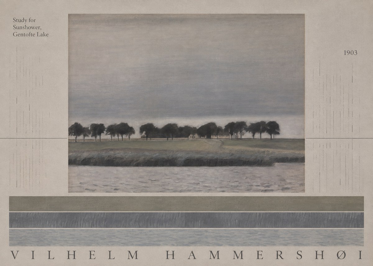 Vilhelm Hammershøi Study for Sunshower, Gentofte Lake No6 - Juliste