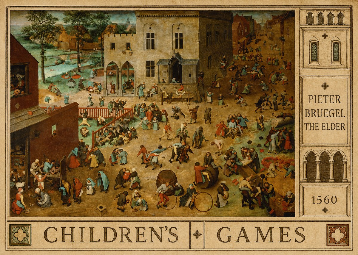 Pieter Bruegel Children's Games II No4 - Juliste