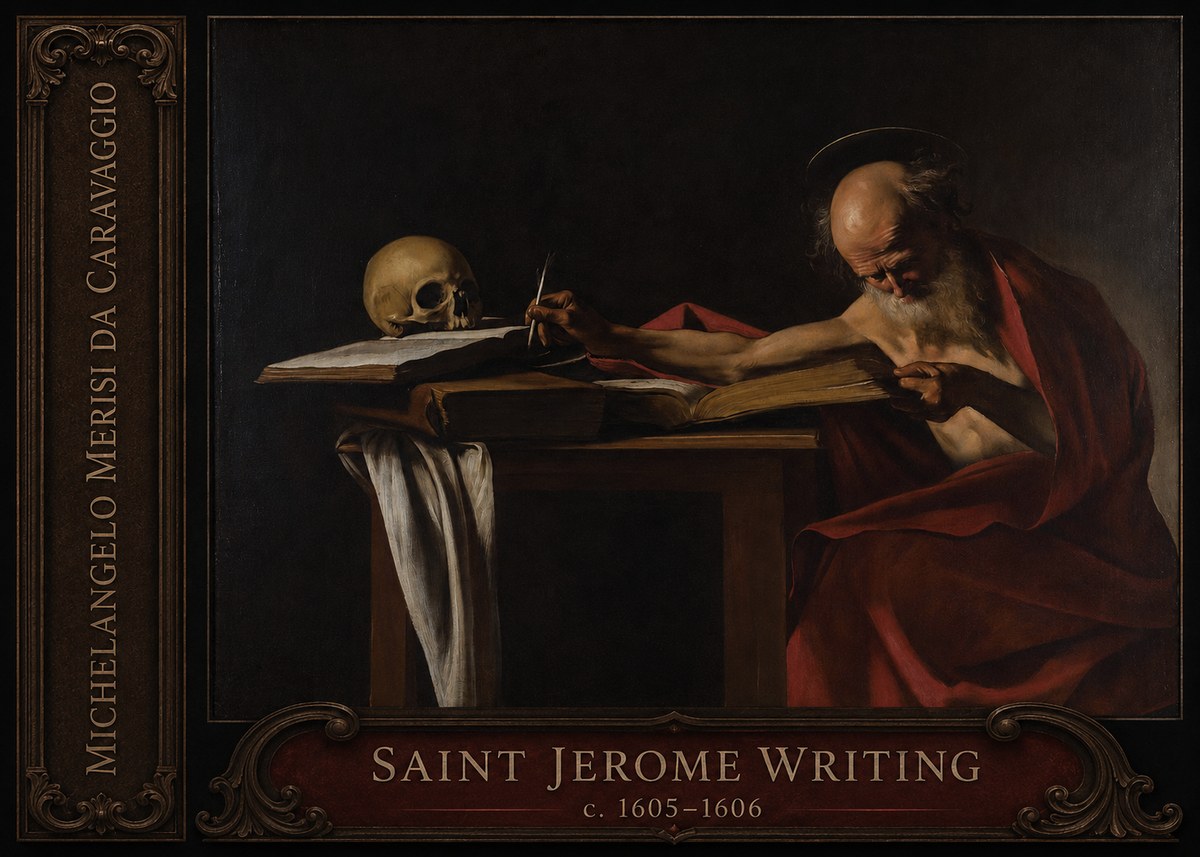 Michelangelo Merisi da Caravaggio Saint Jerome Writing I No4 - Juliste