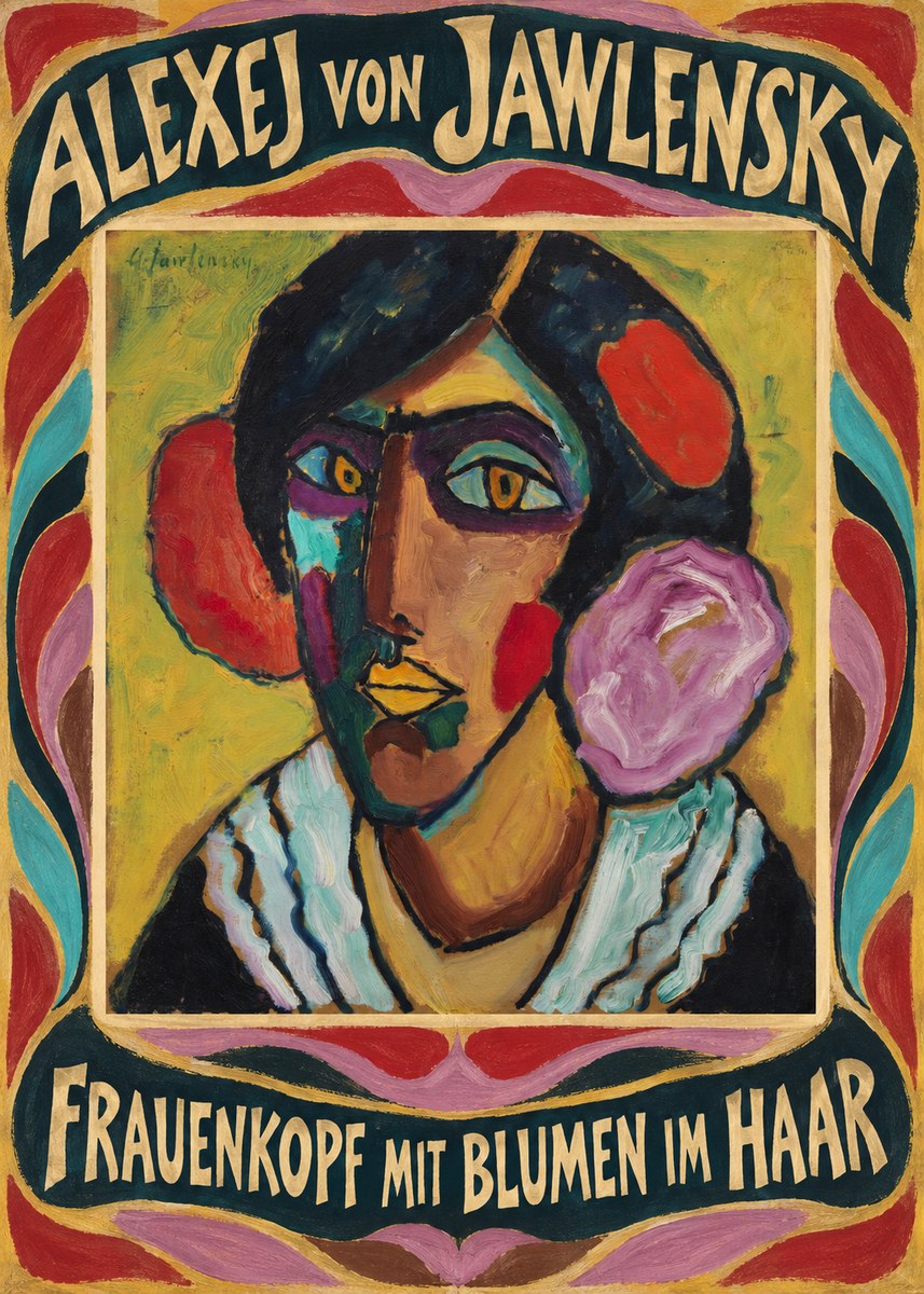 Alexej von Jawlensky Frauenkopf Mit Blumen Im Haar No4 - Juliste