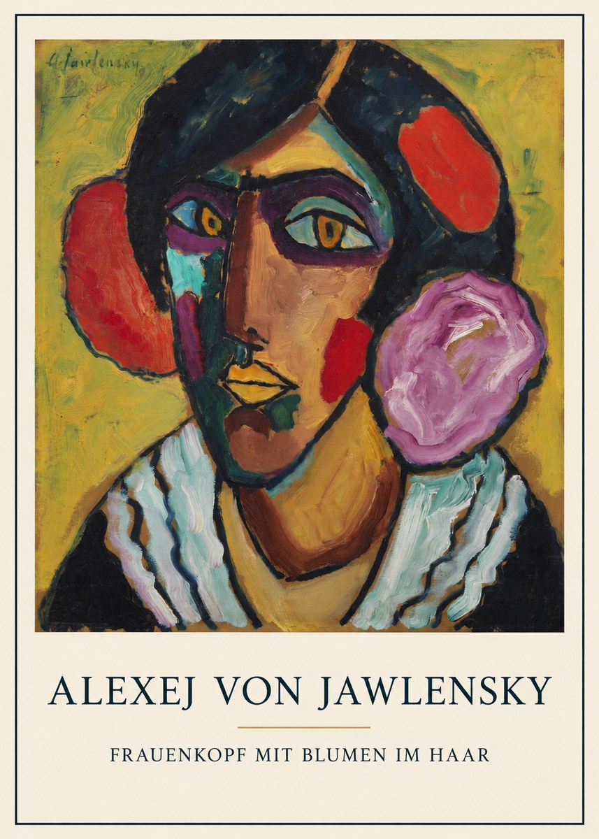 Alexej von Jawlensky Frauenkopf Mit Blumen Im Haar No5 - Juliste