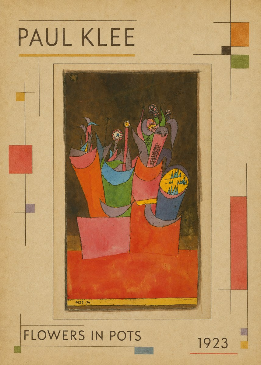 Paul Klee Flowers in Pots No1 - Juliste