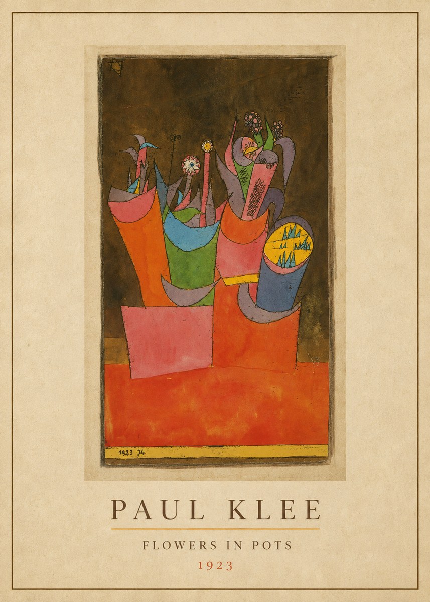 Paul Klee Flowers in Pots No4 - Juliste
