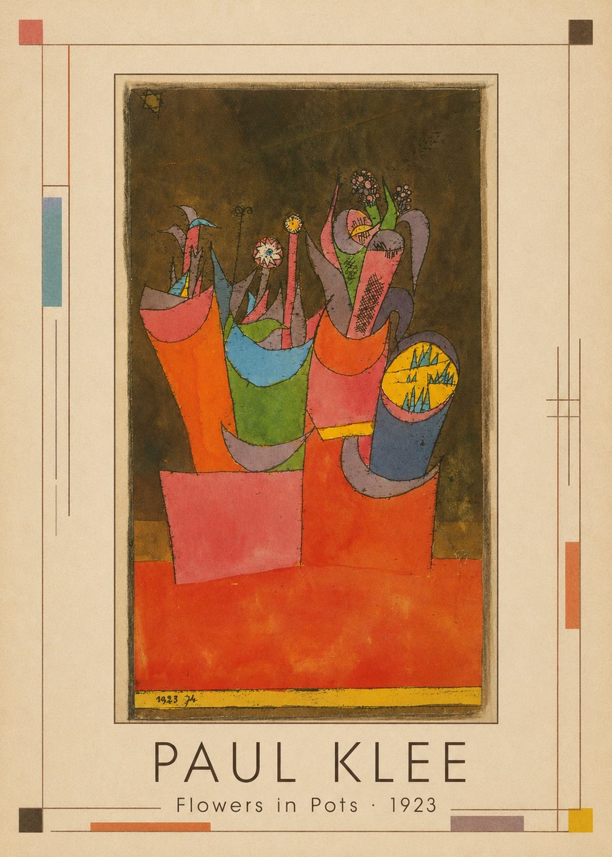Paul Klee Flowers in Pots No6 - Juliste