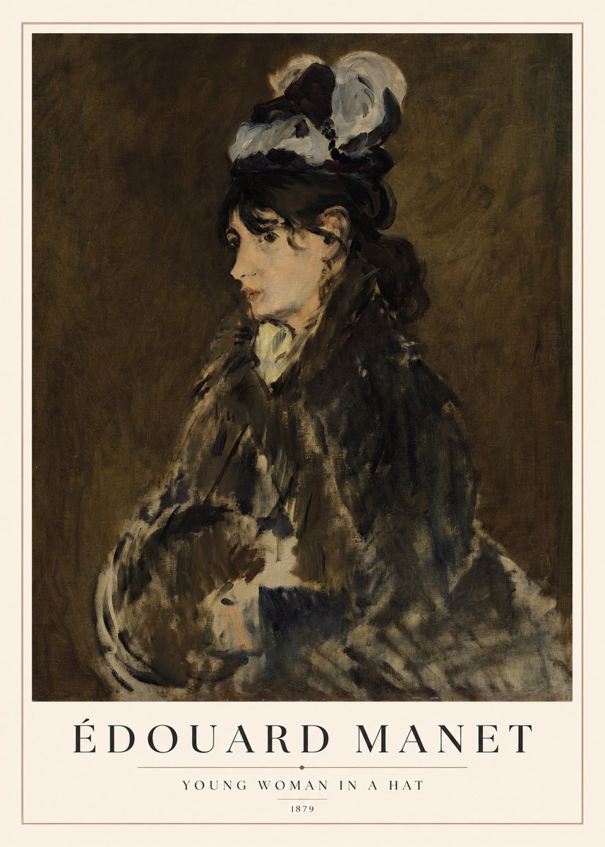 Édouard Manet Young Woman in a Hat I No1 - Juliste