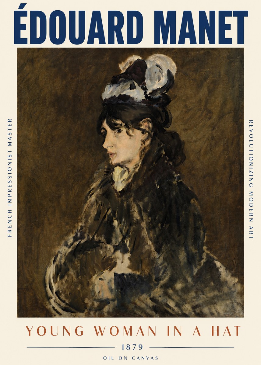 Édouard Manet Young Woman in a Hat I No5 - Juliste