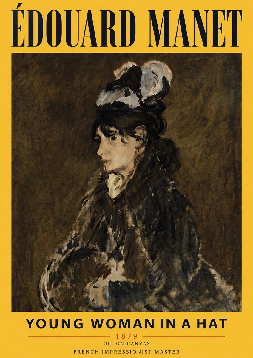 Édouard Manet Young Woman in a Hat I No6 - Juliste