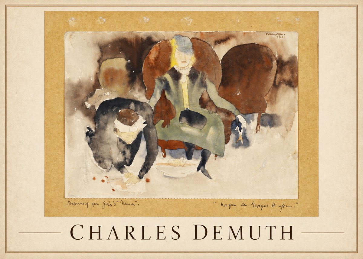 Charles Demuth Drawing for Zola's "Nana" No1 - Juliste