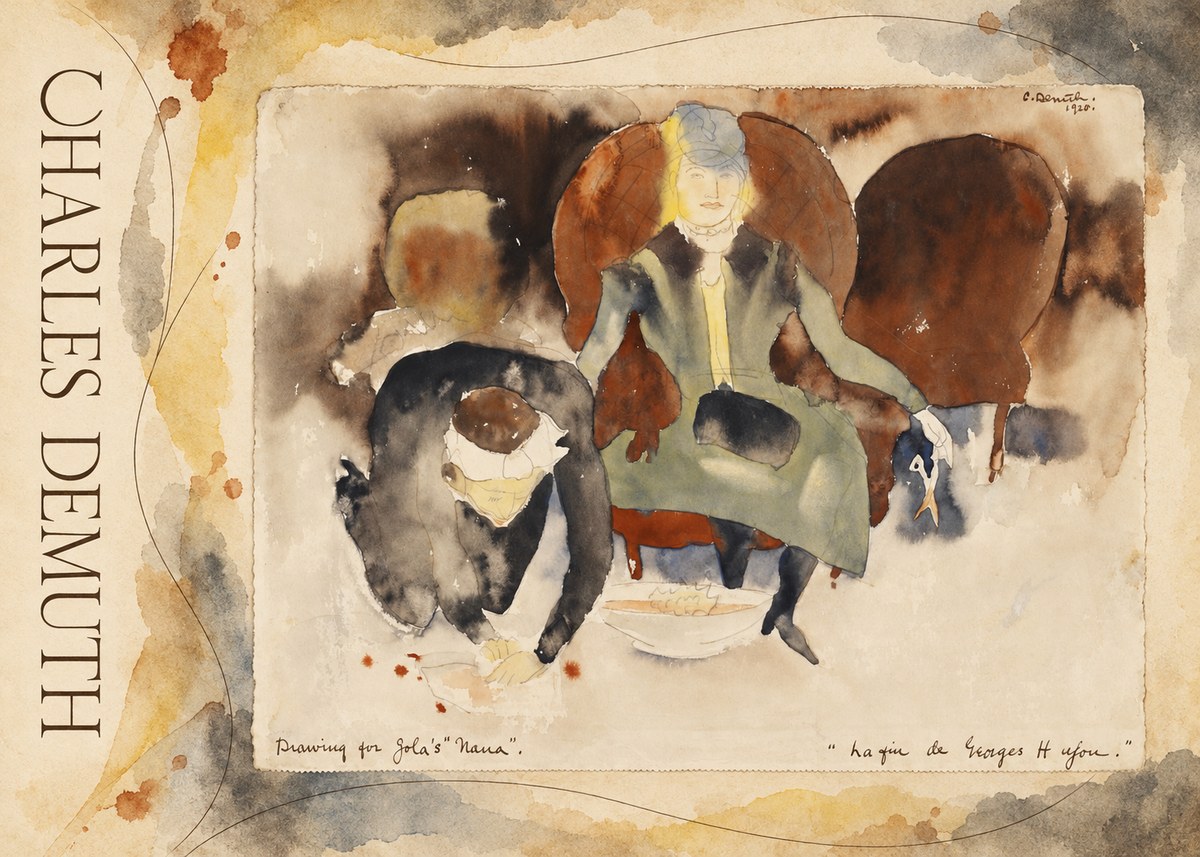 Charles Demuth Drawing for Zola's "Nana" No4 - Juliste