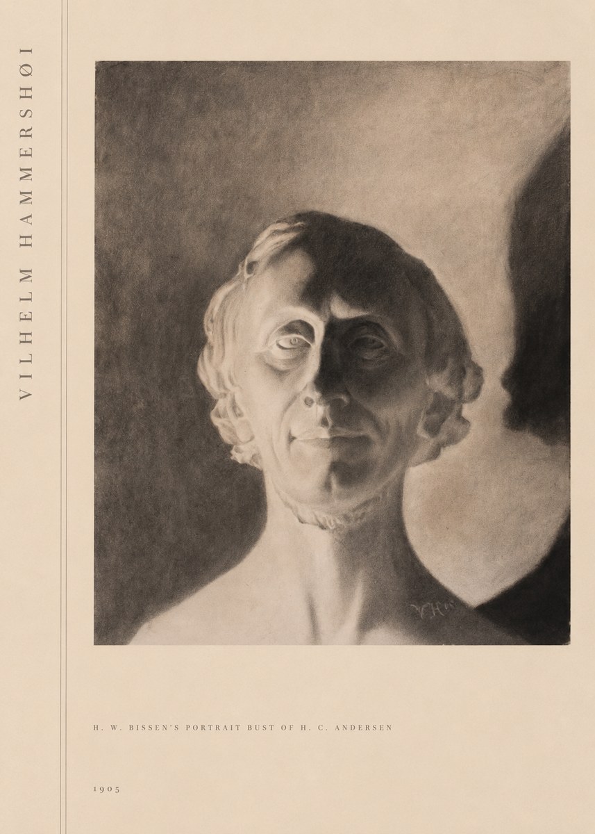 Vilhelm Hammershøi H. W. Bissen's Portrait Bust of H. C. Andersen No5 - Juliste