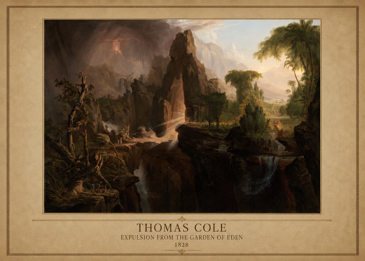 Thomas Cole Expulsion from the Garden of Eden II No1 - Juliste
