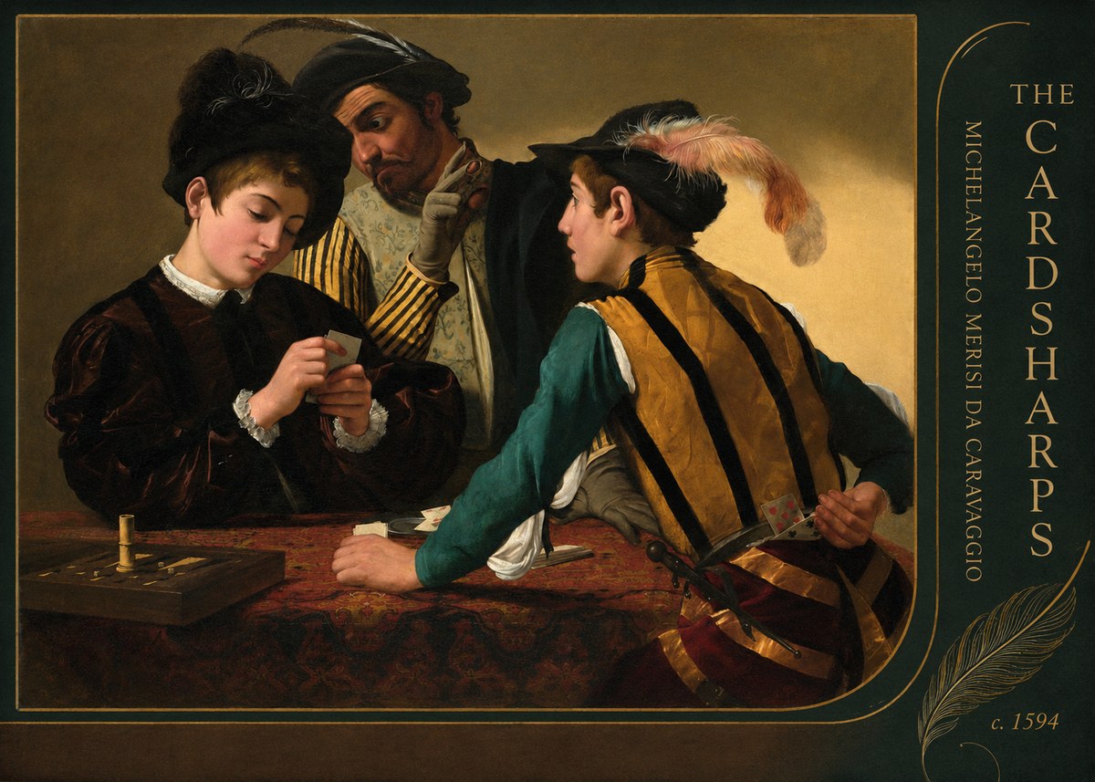 Michelangelo Merisi da Caravaggio The Cardsharps III No5 - Juliste