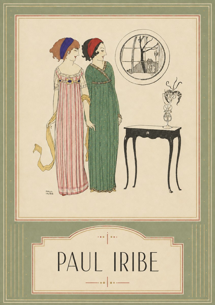 Paul Iribe Two Women in Elegant Dresses No6 - Juliste