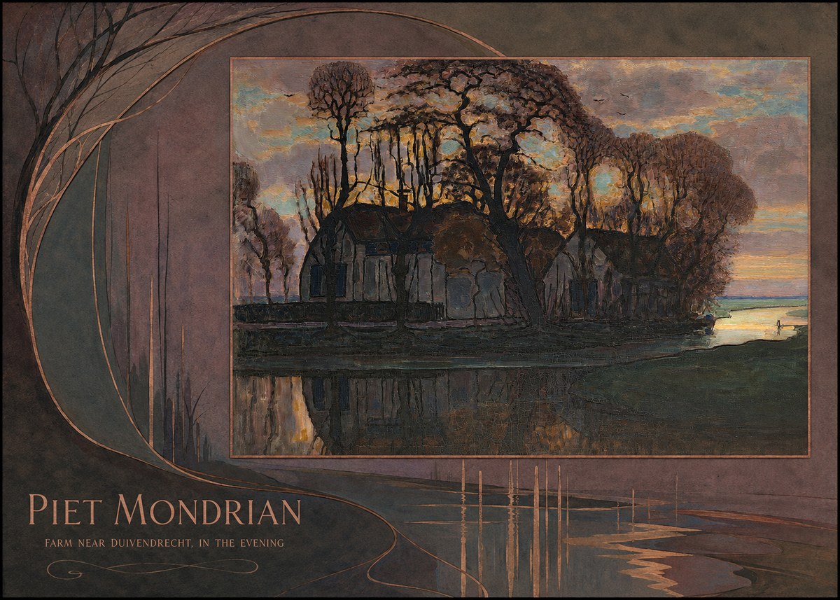 Piet Mondrian Farm Near Duivendrecht, in the Evening No4 - Juliste